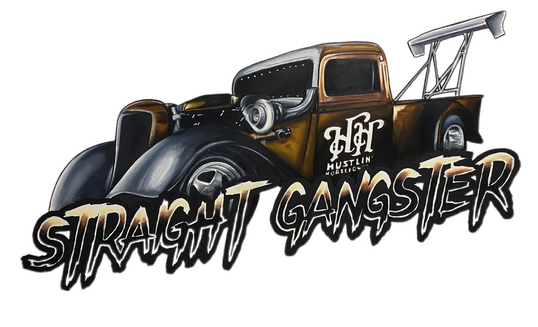 Straight Gangster Die Cut Sticker
